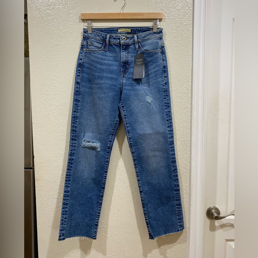 NWT GUESS nicole straight regular fit medium rise straight jeans Size 27